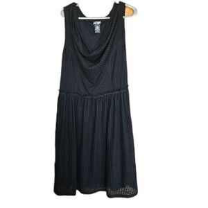 Lord & Taylor Dress‎ XL Black Textured Sheath Sleeveless Knee Length LBD Career